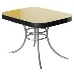 Table de cuisine en formica du milieu du siècle avec pieds chromés