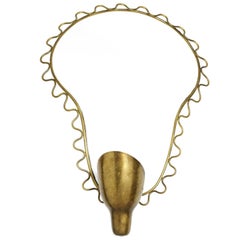 Carl-Axel Acking, Organic Wall Lamp / Sconce Brass White Paint, Sweden, 1940s