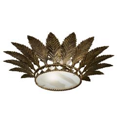 Metal Spanish Leafed Ceiling Lamp
