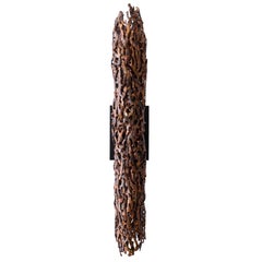 Burnt Copper Form Sconce, Closed Narrow Form, Wall Sculpture