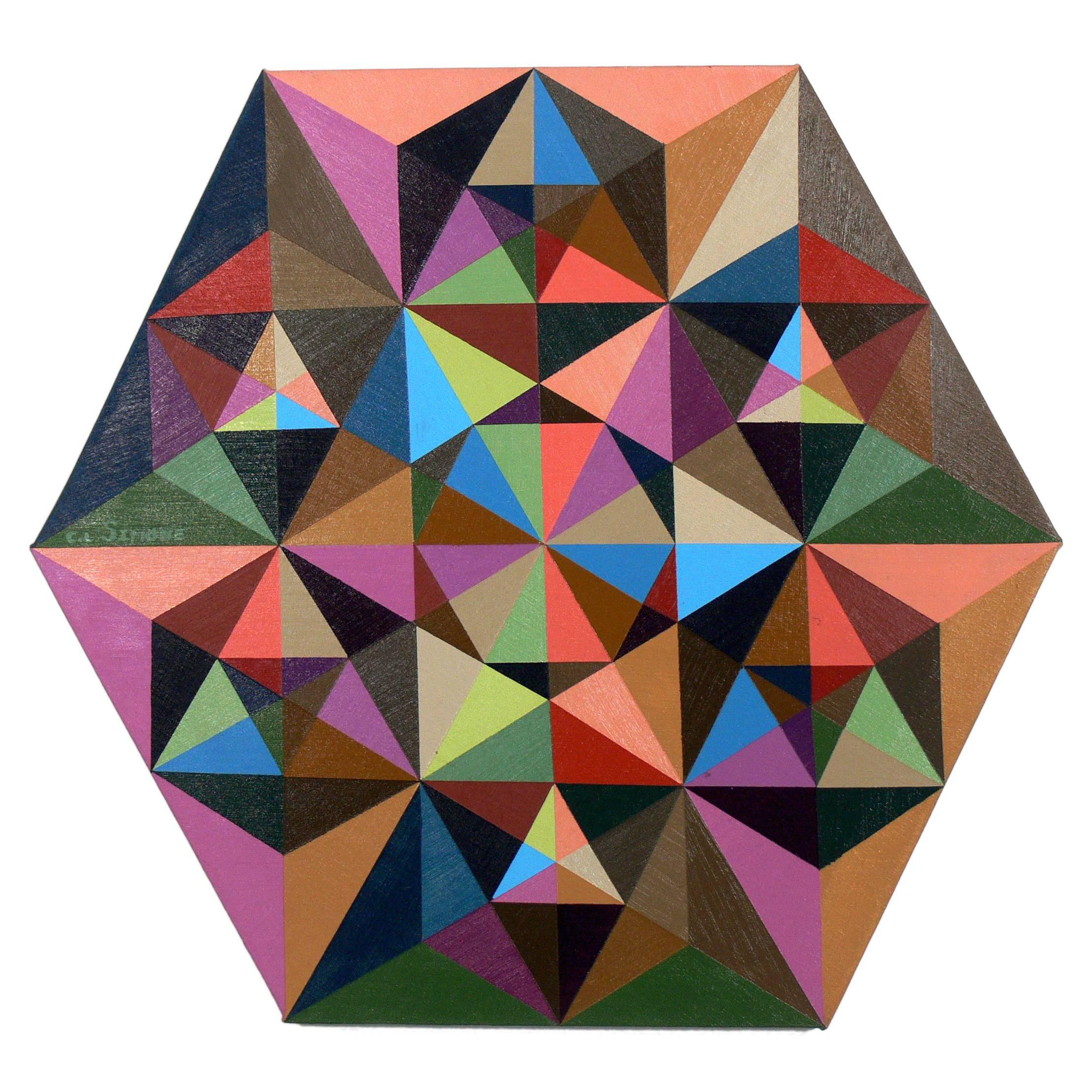Abstract Geometric Oil Painting by Carole-Lee Simone
