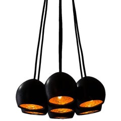Contemporary American Ash Cluster Pendant Light, Custom Lighting, Chandelier
