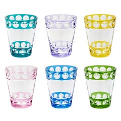 Modern Set of Six German Glass Vases Handblown Sofina Porzellan Kitzbuehel