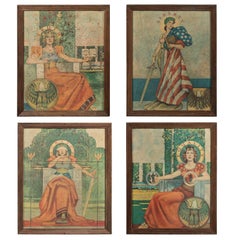 Early 20th Century Liberty Truth Equality Justice Midwestern Courthouse Signs