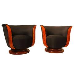 Pair of Elegant French Art Deco Bergeres