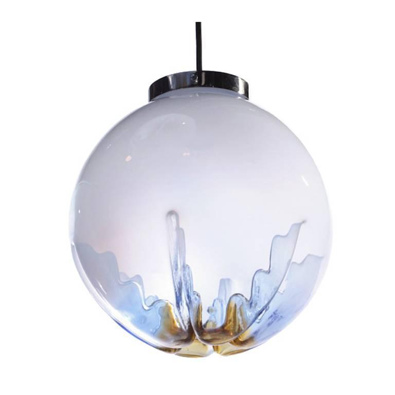 Italian Amber Glass Globe Light Fixture At 1stdibs Italian Indented Glass Globe Light