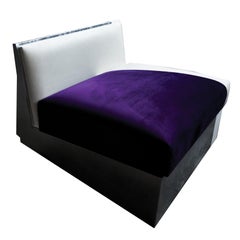 “Utopia” Armchair, Limited Edition in Silver Leaf and Velvet, by Drama