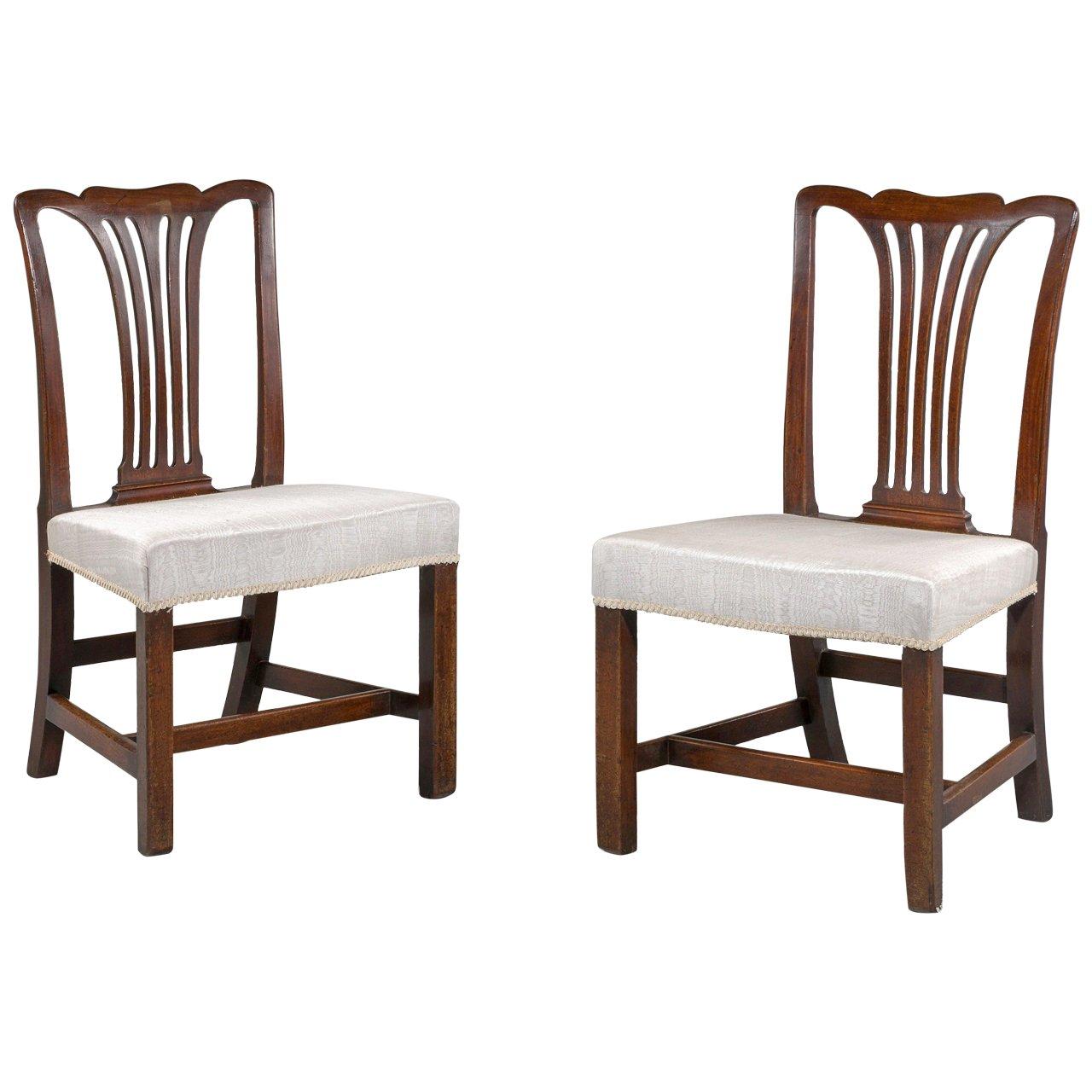 Pair of Chippendale Period Side Chairs
