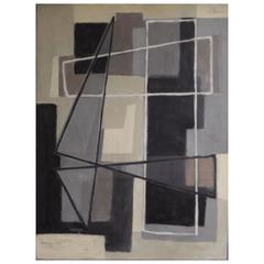 Mid-Century "Ecole de Paris" Abstraction "Symphony in Grey" by Ferenc Varga 1957