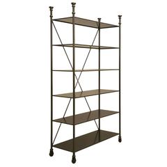 Industrial Style Etagere in Steel and Bronze 3