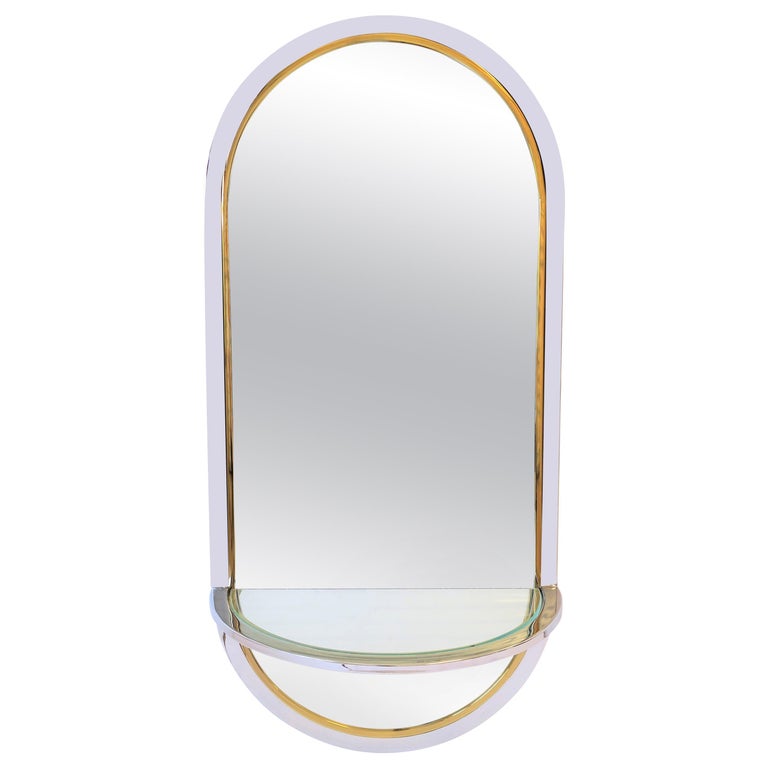 French Vintage Chrome Framed Mirror For Sale at 1stdibs