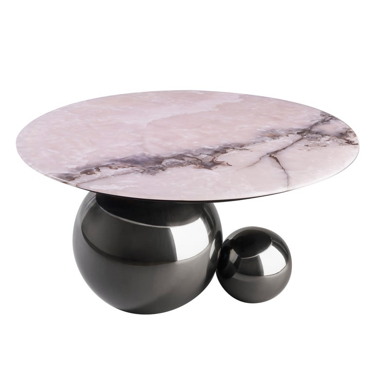 'Jinshi Pink Jade' Coffee Table, Gunmetal Grey Version For ...