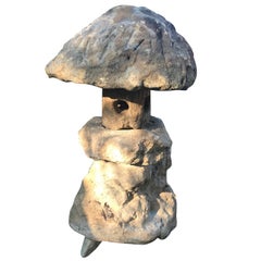 Japan "Spirit Mountain" Stone Lantern Hand-Carved Organic Natural Style