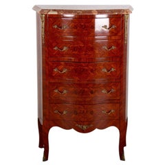 French Louis XV Style Five-Drawer Commode