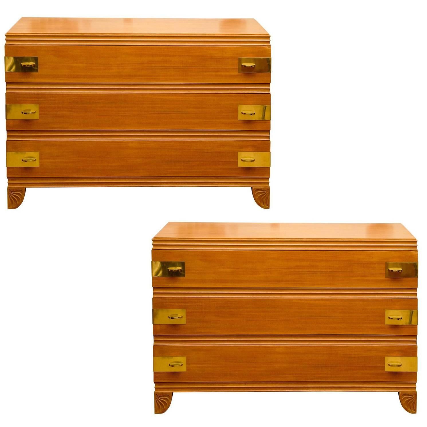 Widdicomb Three-Drawer Chest in Blonde Mahogany