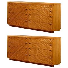 Fabulous Restored Vintage Split Bamboo Ten Drawer Chest 3