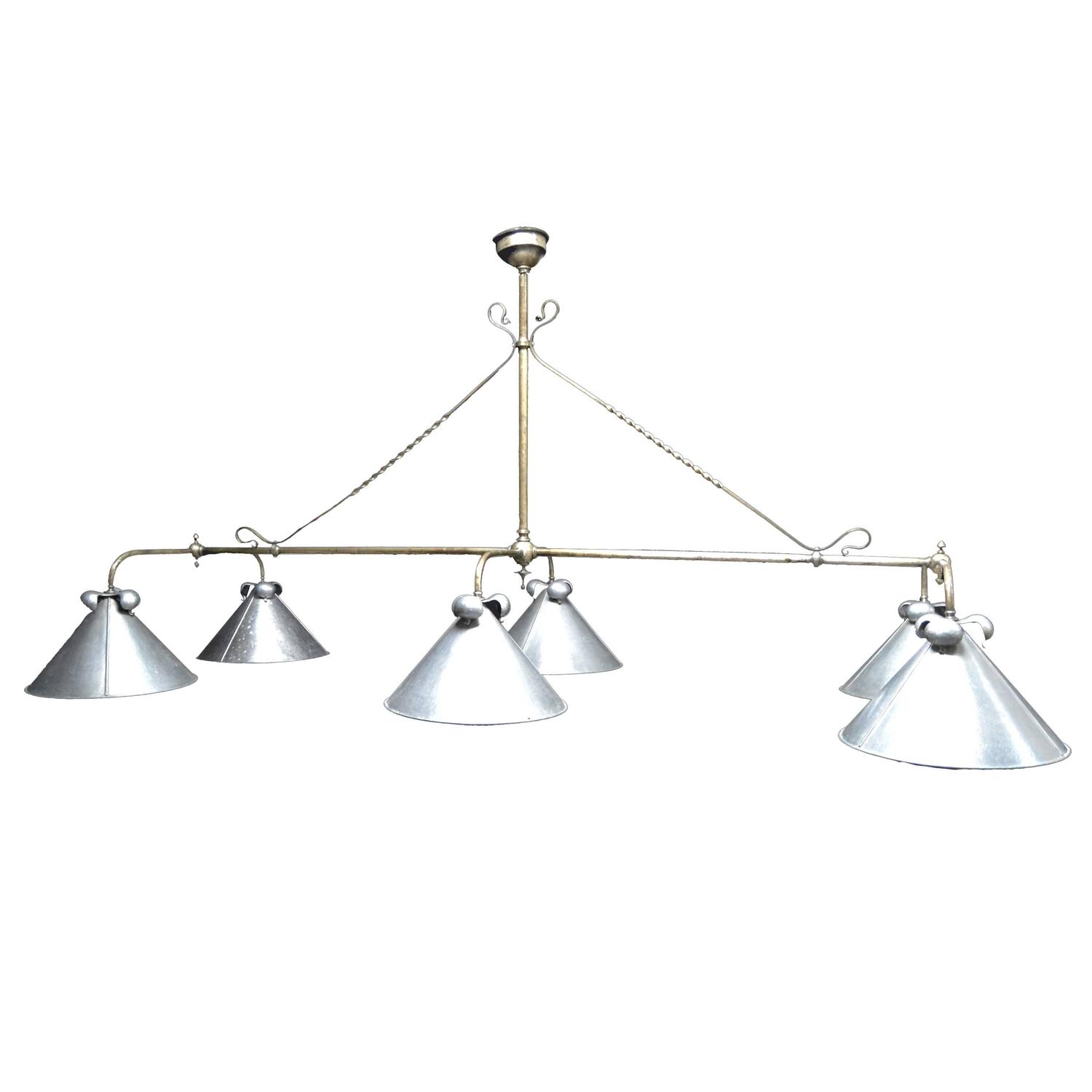 Arts and Crafts Antique Billiard, Snooker or Pool Table Light For Sale