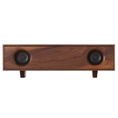 Tabletop HiFi Speaker Natural Walnut Cabinet with Natural Walnut Speaker Front
