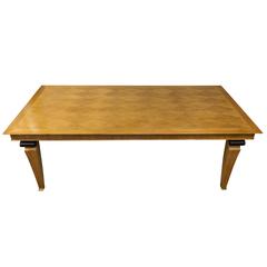 French 1940s Mahogany Dining Table with a Diamond Marquetry Top 5
