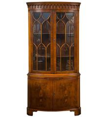 Vintage English Bow Front Corner Cabinet by Bevan Funnell