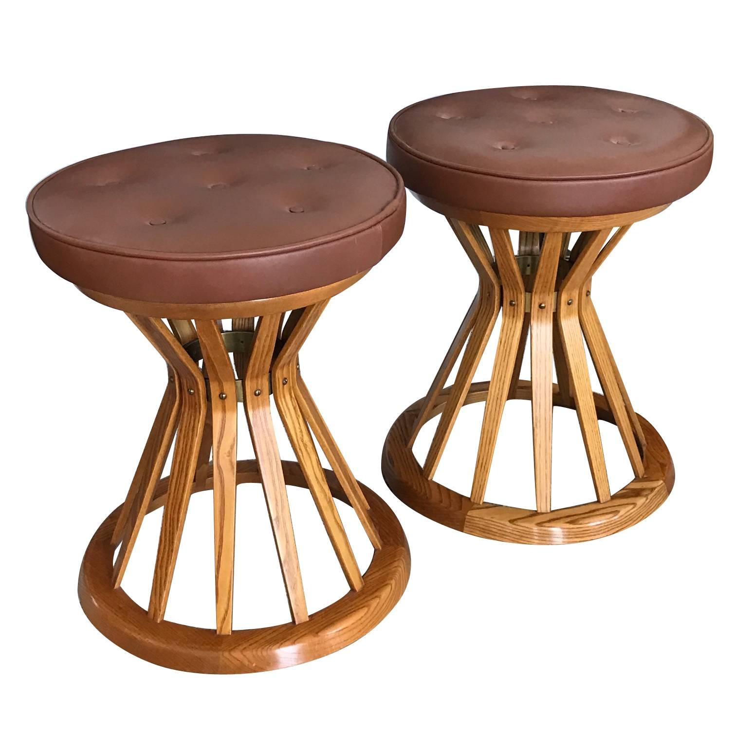 Pair of "Sheaf of Wheat" Ottomans by E.Wormley for Dunbar
