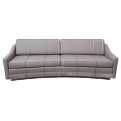 Vintage Harvey Probber Curved Lucite Based Sofa with New Paul Smith Upholstery 10