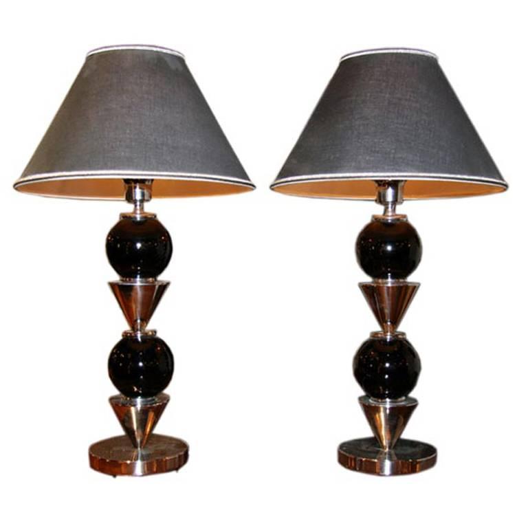 Italian Steel Ball Lamps For Sale