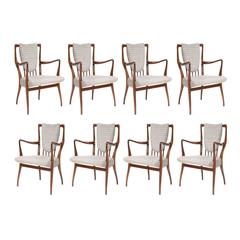 Set of 8 Rosewood Dining Chairs, Designed by Andrew J Milne