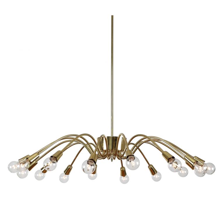 1950s Italian 16 Arm Brass Spider Chandelier For At 1stdibs 1950s Italian 16 Arm Brass Spider Chandelier For