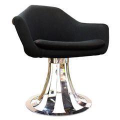 Vintage Modern Chrome Swivel Chair