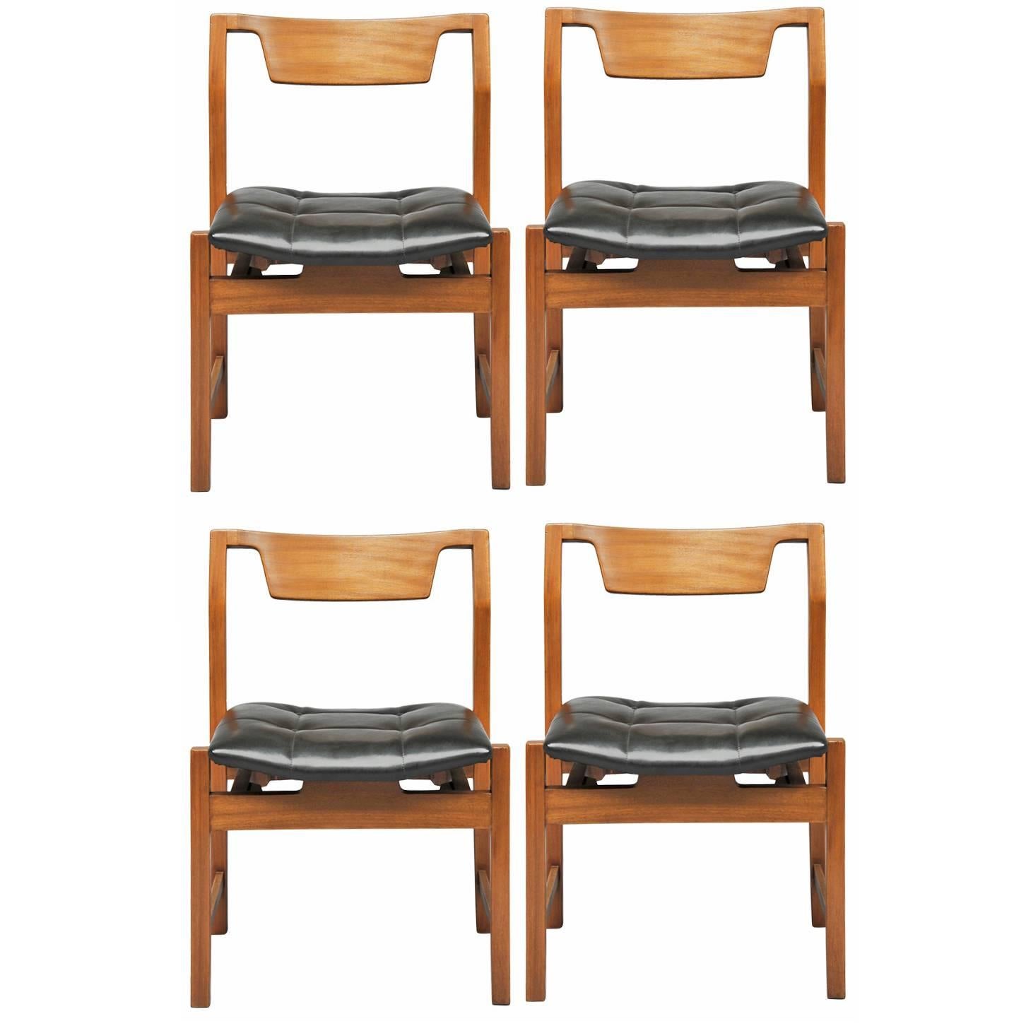 Set of 4 chairs SC104 - Hexagone - by Michel Mortier - Steiner edition - 1960 For Sale