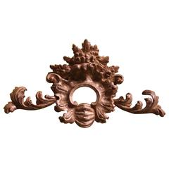 19th Century Italian Hand Carved Silver Wood Frieze or Over Door