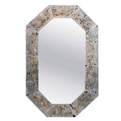 Verre Eglomise Mirror Attributed to Maison Jansen