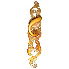 Art Nouveau Large Bronze Door Pull-Architectural Hardware