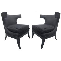 Pair of Decorative Klismos Lounge Chairs 1
