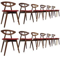 12 chaises de salle à manger « Eye » d'Ejvind A. Johansson