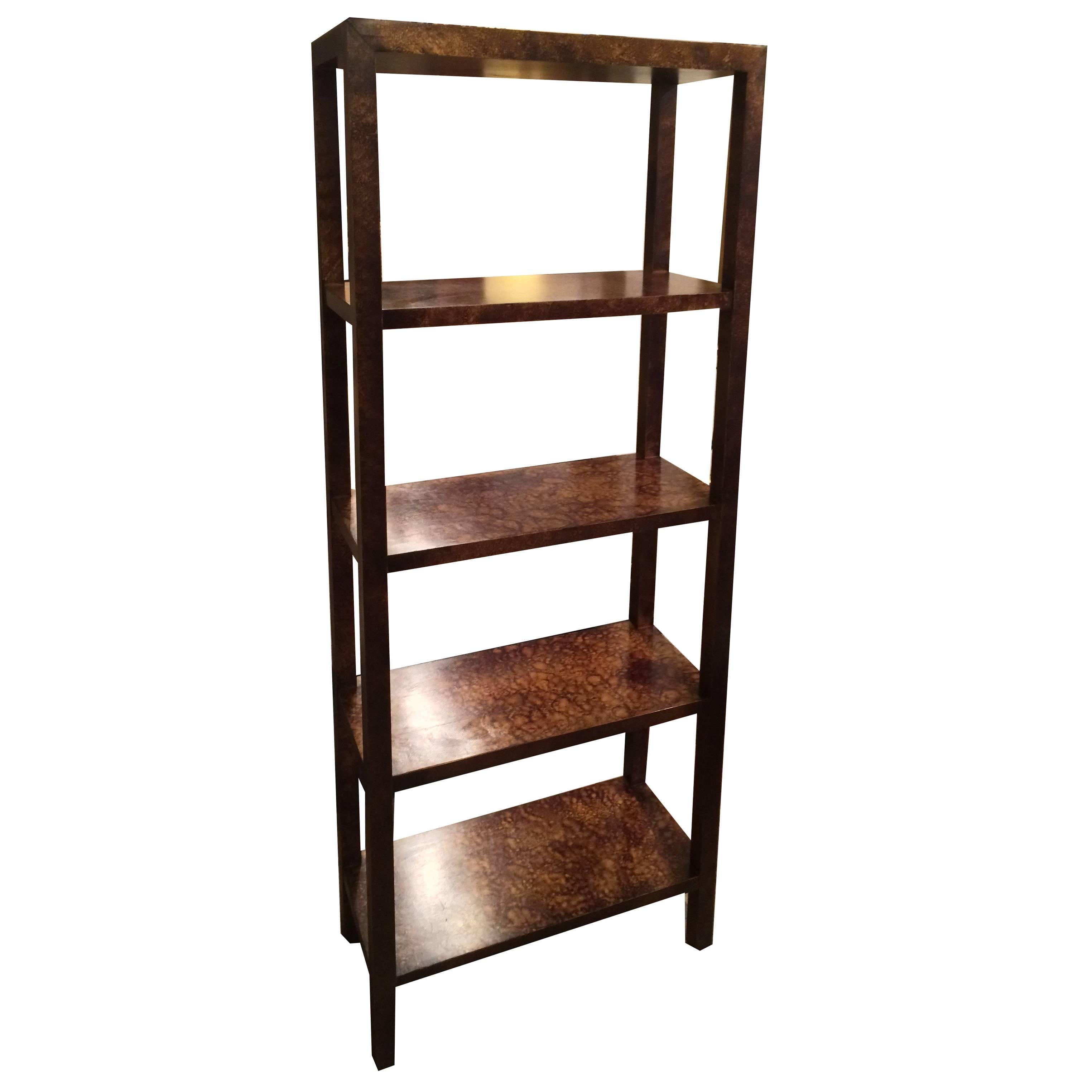 Wooden Hand-Painted Faux Tortoise Shell Etagere by Lane