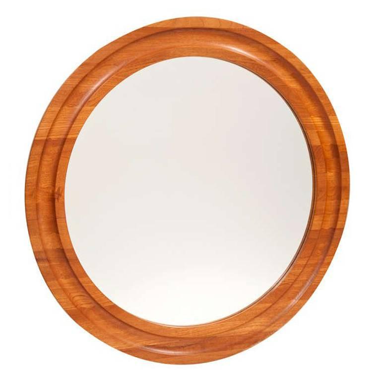 Danish Teak Round Mirror