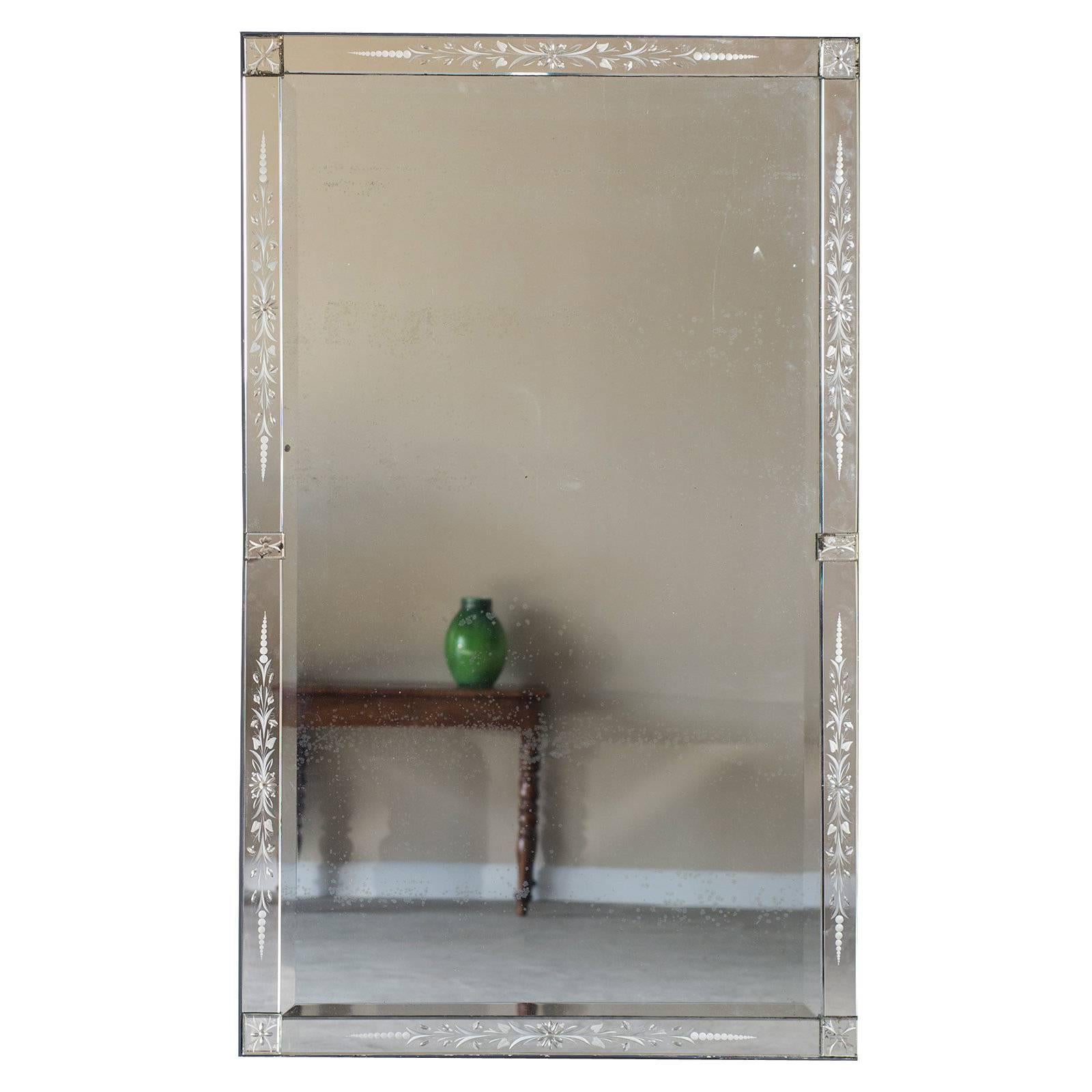 Antique Italian Venetian Mirror, circa 1910 (38 1/4"w x 63 1/2"h)