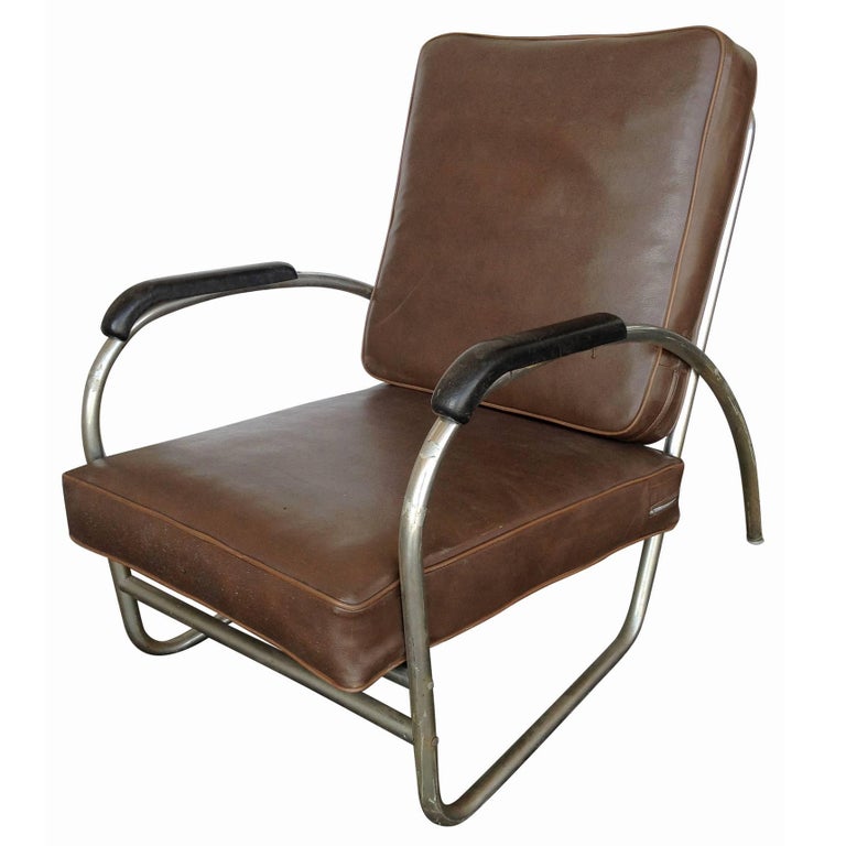 Wolfgang Hoffmann Style Chrome Club Chair by Royal Metal For Sale at ...