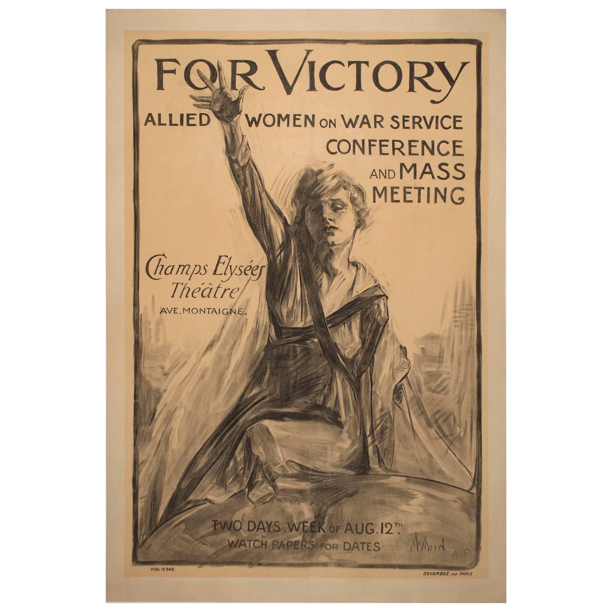 Recruitment Poster for Women of War Services by Neysa McMein For Sale