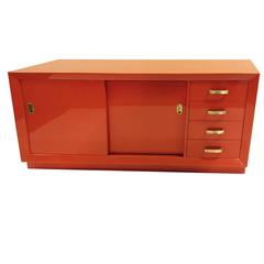 Orange Mid-Century Modern Dressers Attributed to John Widdicomb for John Stuart 2