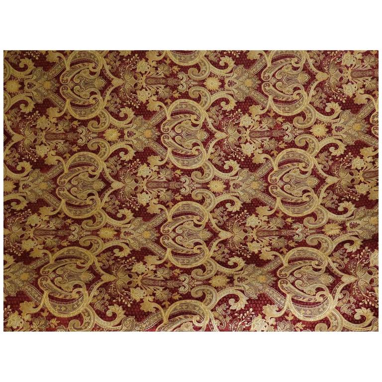 Beautiful, Large, Heavy, Woven THROW, paisley pattern, circa 1920 at