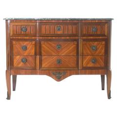 French 19th Century Marble Top & Wood Inlay Commode 3