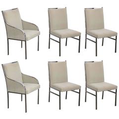 Set of Six Newly Upholstered Dining Chairs in the style of Pierre Cardin 6