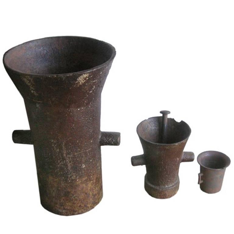19th Century Iron Apothecary Mortars For Sale