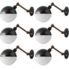 Rounded Black Extension Arm Sconce, Made in Italy