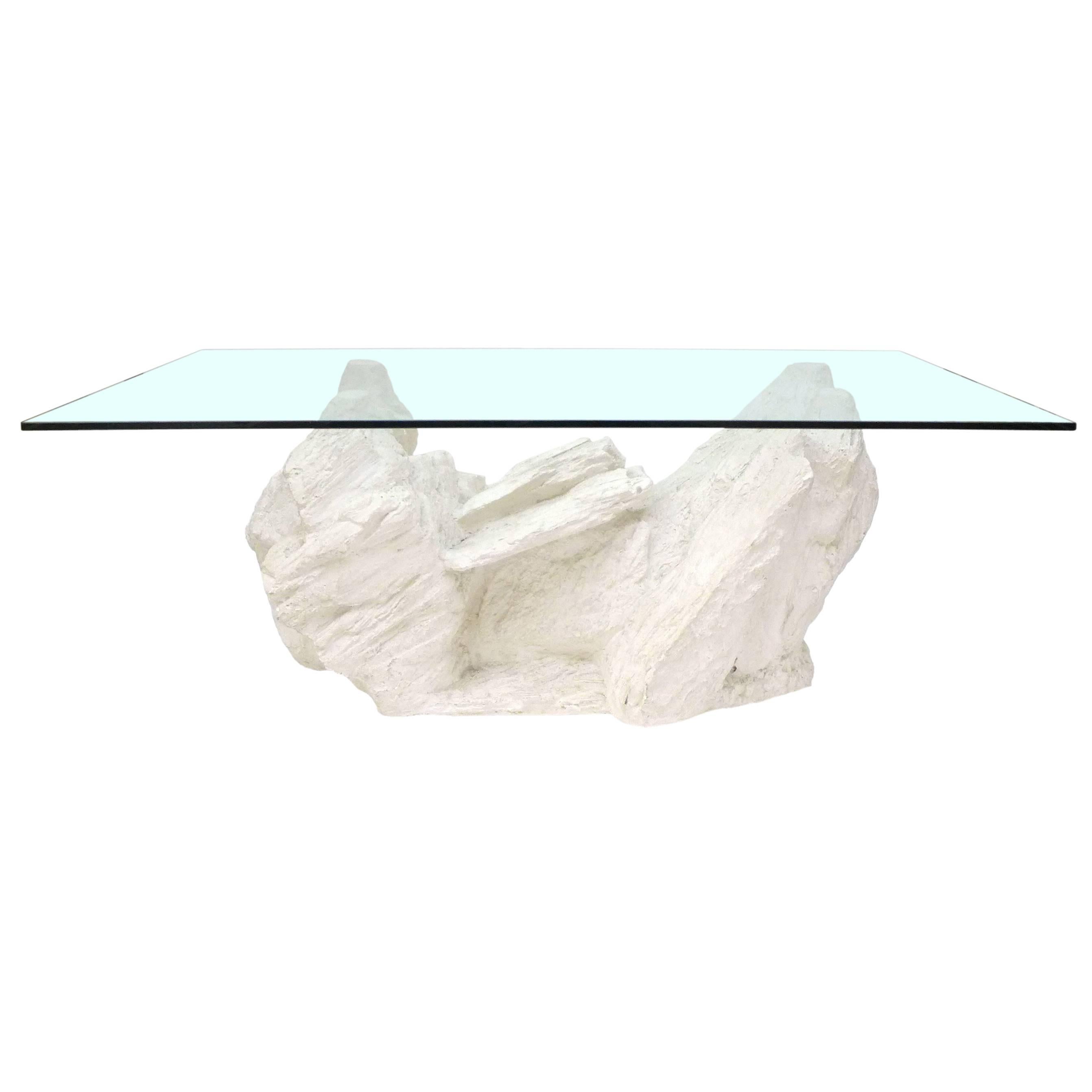 Cast Plaster Faux Rock Coffee Table by Sirmos