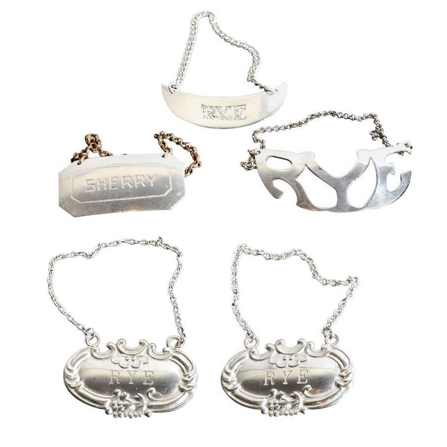 Sterling Silver Liquor Decanter Labels at 1stDibs antique sterling