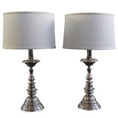 Pair of Silver Plated Lamps 5